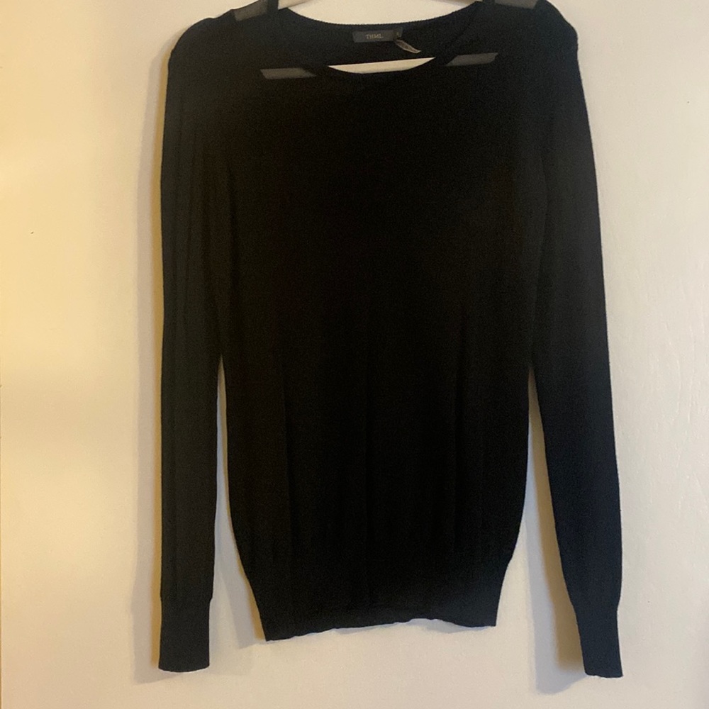 Sheer v neck sweater